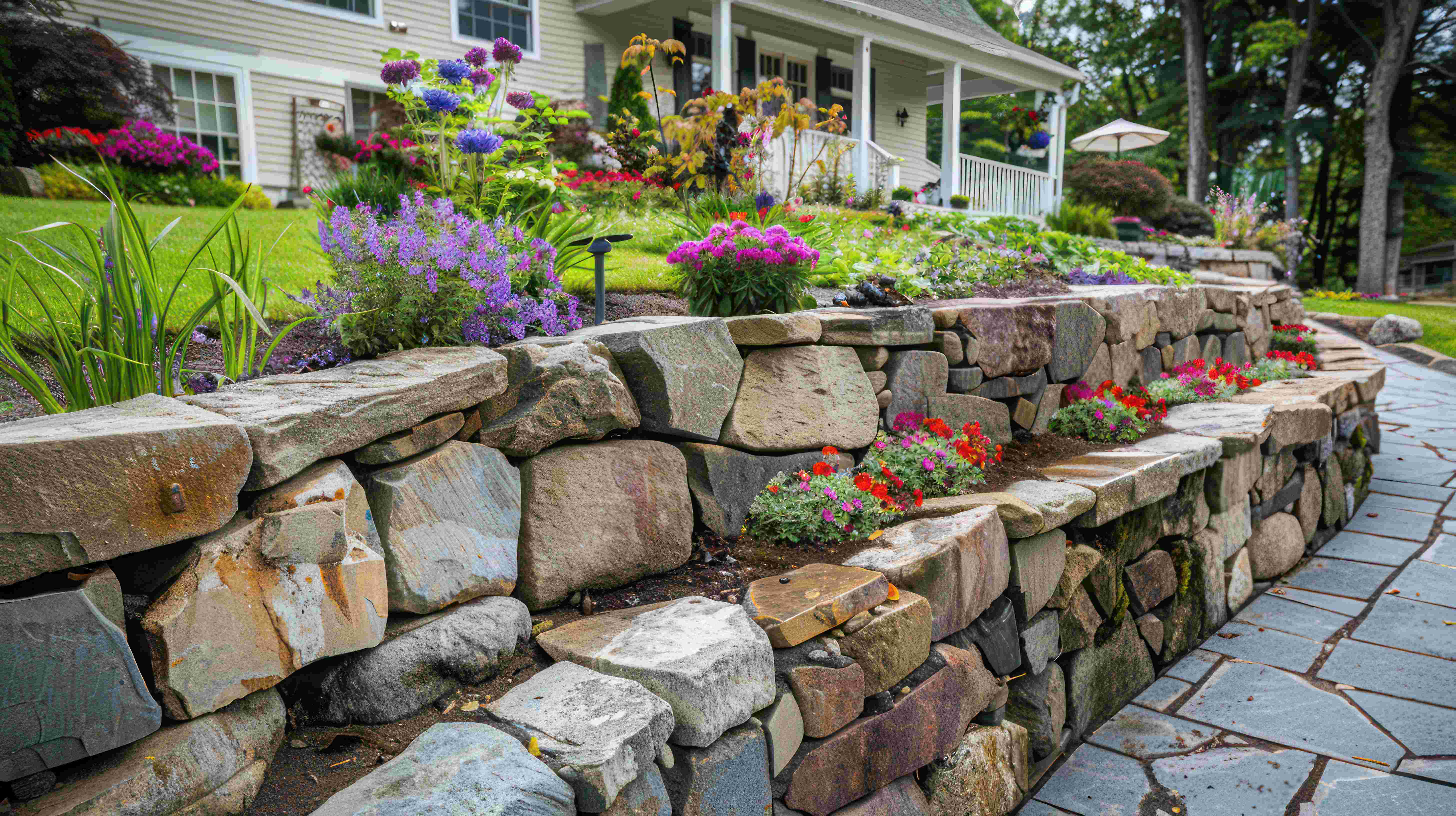 Retaining Wall Flower Bed